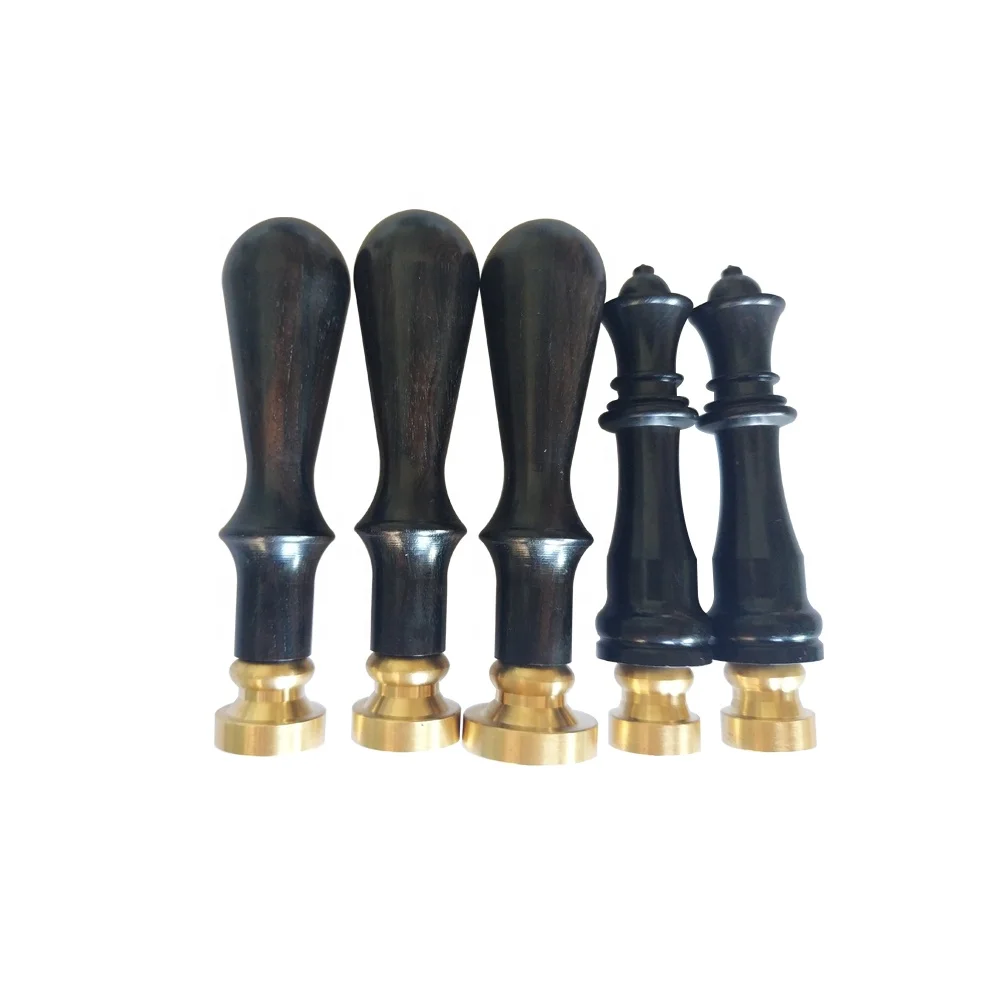 Blank or custom wax seal stamp brass heads + natural ebony handle