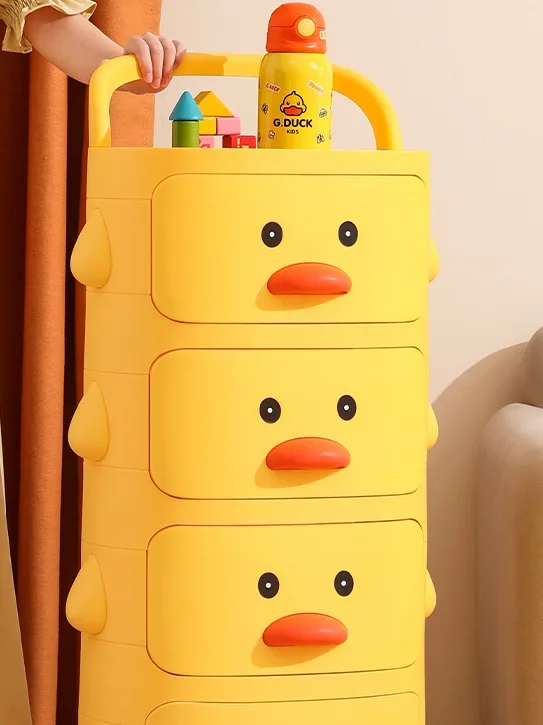 XingYou cheap children bookshelf plastic kindergarten furniture toy chest drawer storage cabinet