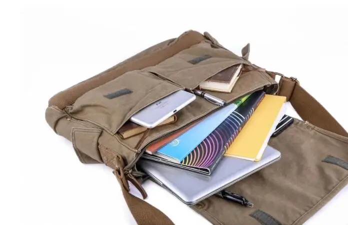 B282 Quality Blank Canvas messenger bags Vintage Heavy Duty Canvas Messenger Bags