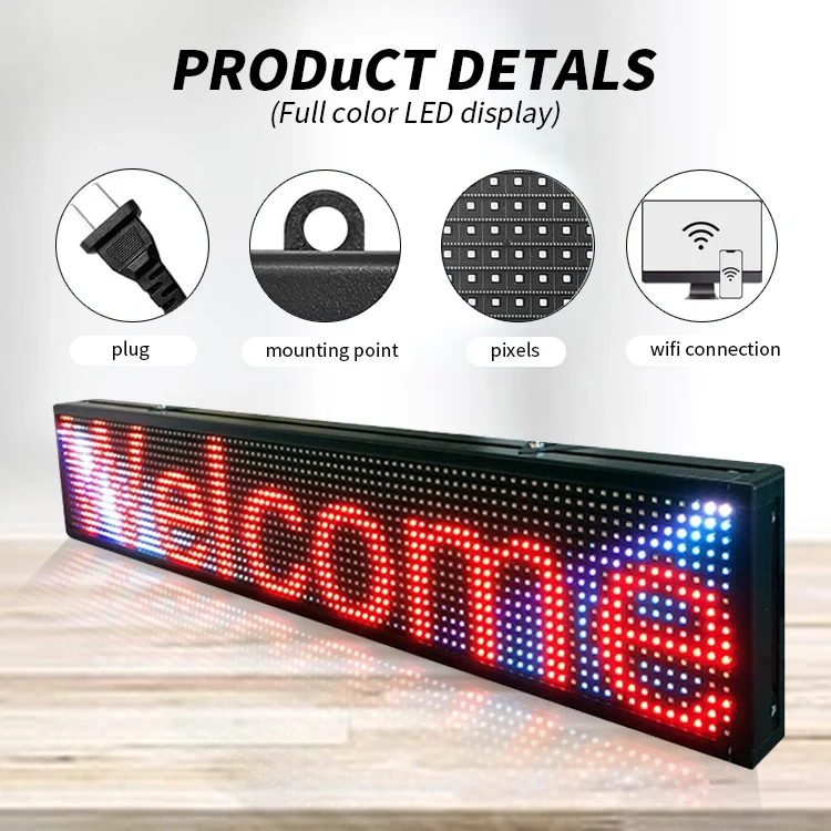 Wifi Usb App Control P5 P10 открытый полноцветный Одноцветный 32*16 движущееся сообщение текстовая прокрутка светодиодный дисплей