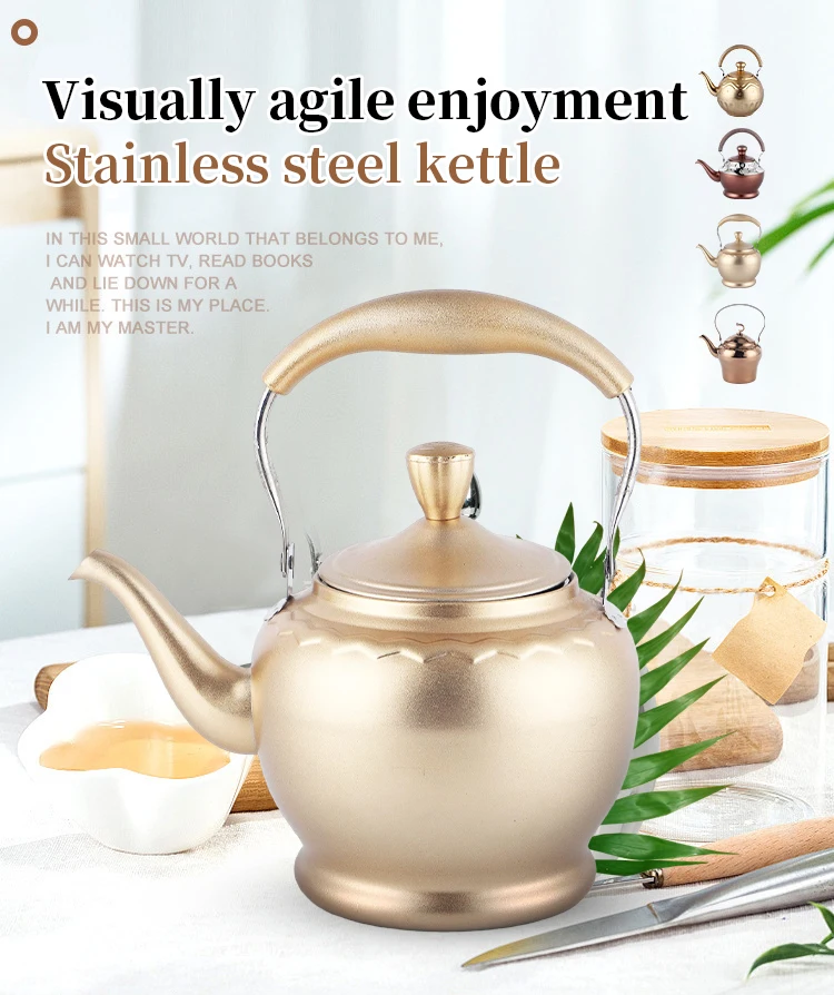 NO MOQ Copper Color Coating For Afternoon Tea Coffee Stainless Steel Water Kettles