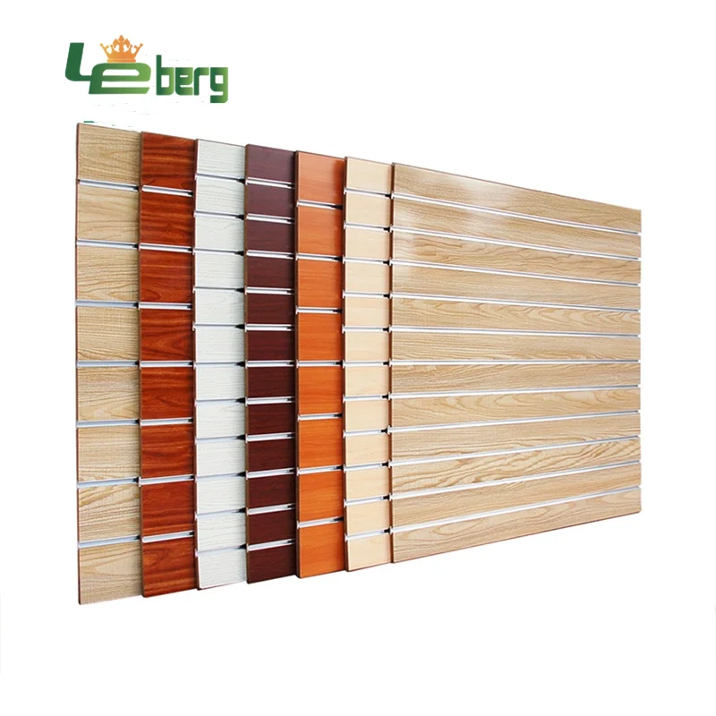 Grooved Slotted MDF Aluminum Panels Slat Wall For Store Display From Shandong Linyi