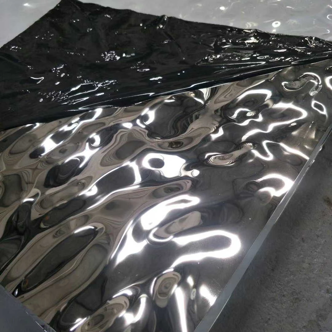 water ripple texture hammered stainless steel panel mirror sheet for ceiling system