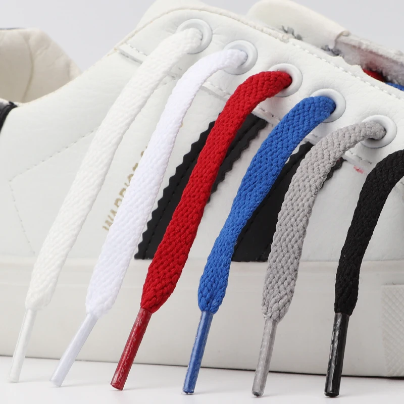 Hot Sale Colorful 8mm Flat Shoelaces wholesale custom rope shoelaces  Flat AJ shoelaces for sneaker Unisex Boot Laces for Shoes