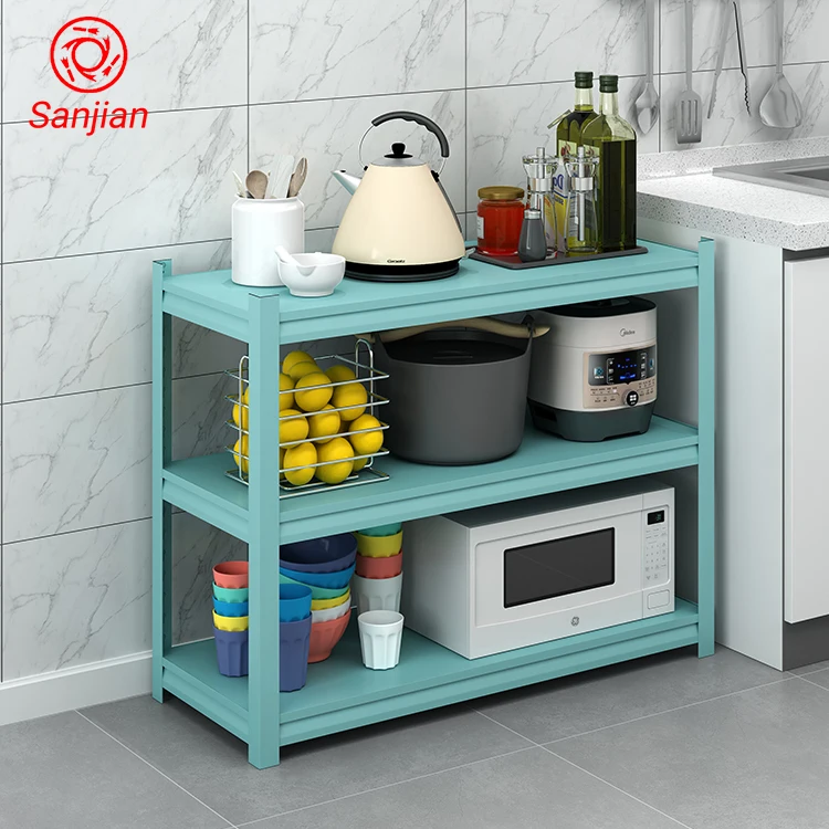 Hot Sales Multi-Functional Home Organization Kitchen Steel Storage Shelf Rack 3 Layer Light Duty Metal Storage Shelf or Rack
