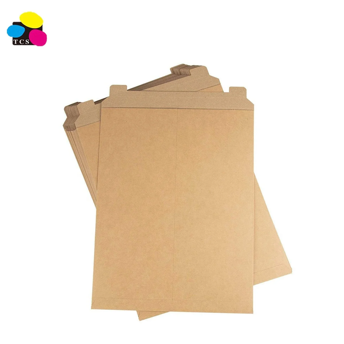 Chinese manufacture 6 x 8 inch Kraft Brown Peel & Seal Flat Rigid Mailing Shipping custom cardboard  Envelopes