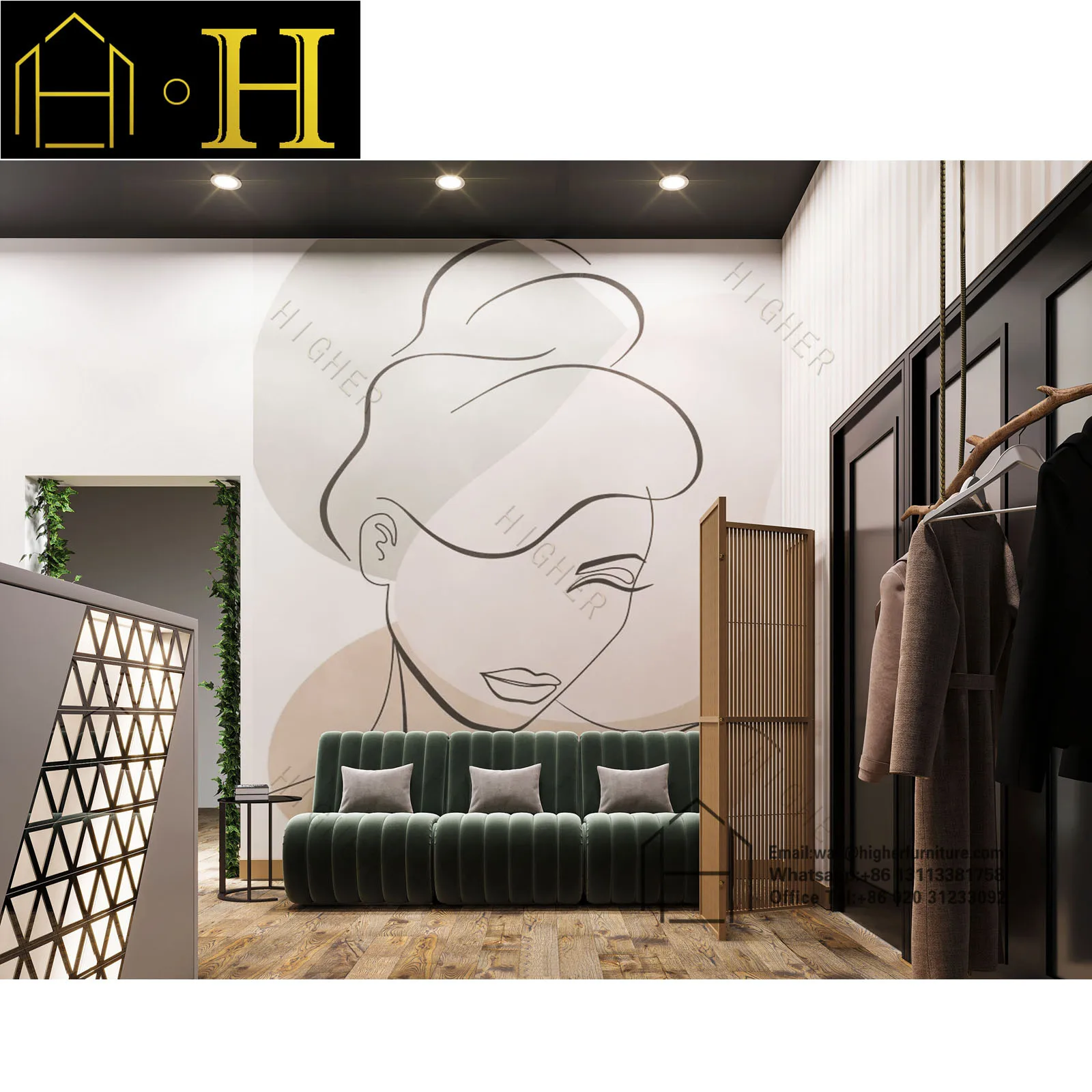 Retail Makeup Display Shelves Skincare Shop Interior Store Design Wooden Cosmetic Shop Furniture Design