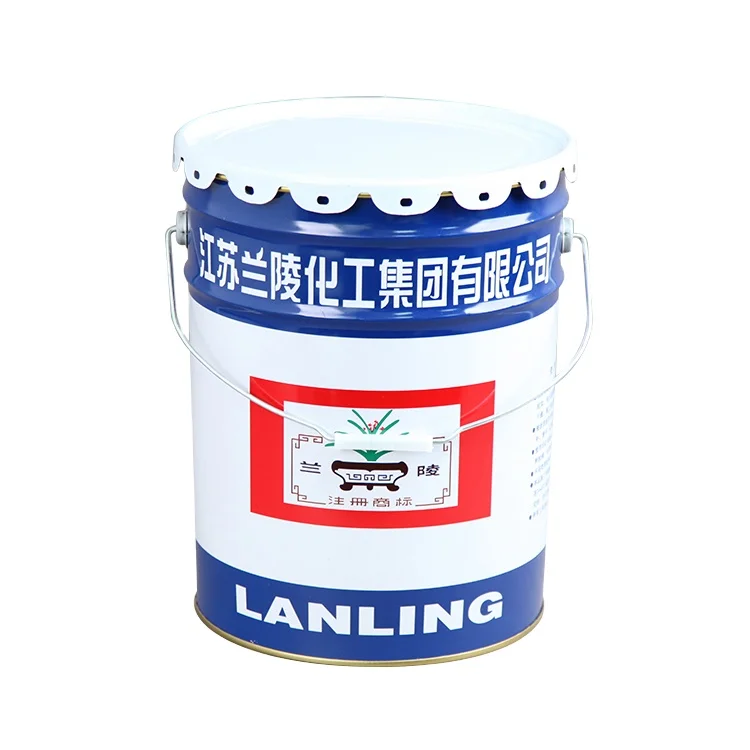 20L Round custom logo and printing iron can Metal Tinplate Paint Pail Bucket Lid Silver White Set