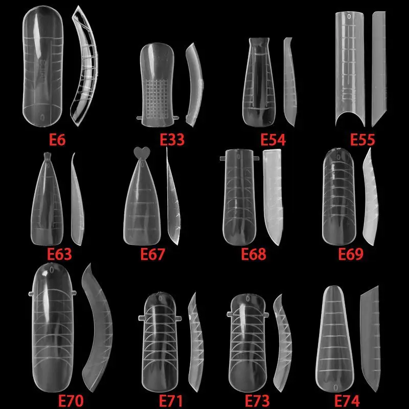 Clear UV Gel Acrylic Nails Mold Artificial Dual Forms System Nail Extension Form Tips Manicure Tool