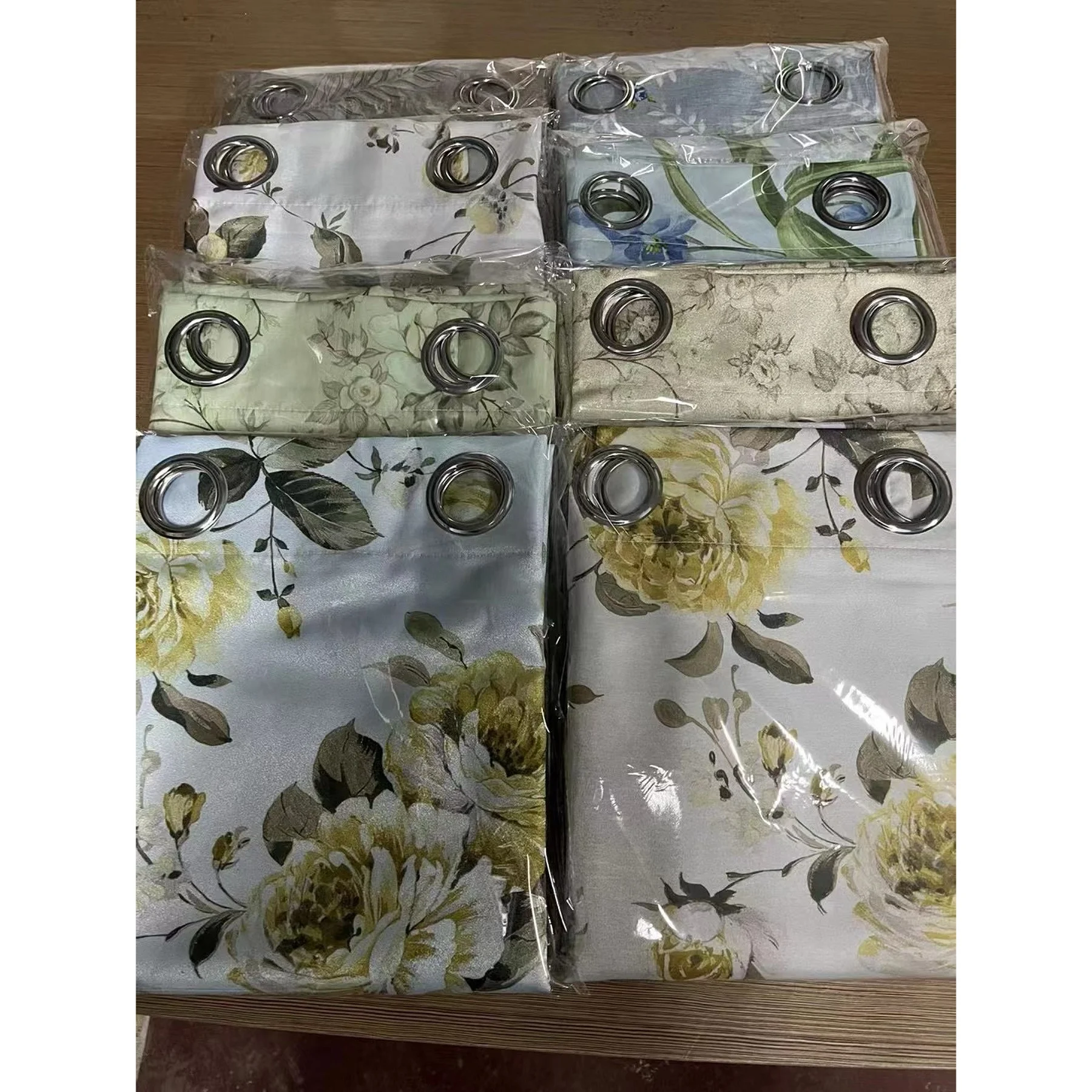 Wholesale European Style Floral Printed Curtains Blackout Fabric Ready-Made Curtain for Living Room Office