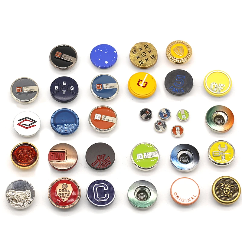 Factory Price High Quality Zinc Alloy Shinny Customized Whole Set Jeans Rivets Metal Buttons