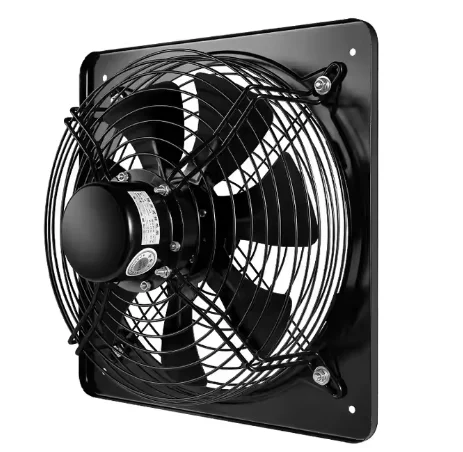 10 Inch Low Speed 220V Square Axial Flow Exhaust Fan Black 1400rpm With Double Mesh Cover for Ventilation Systems