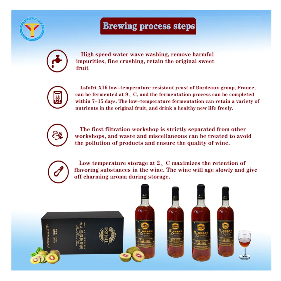 
rich in vitamin C red kiwi fruit wine low alcohol fruit wine pure fermentation tipsy wine Hand gift box taste mellow 