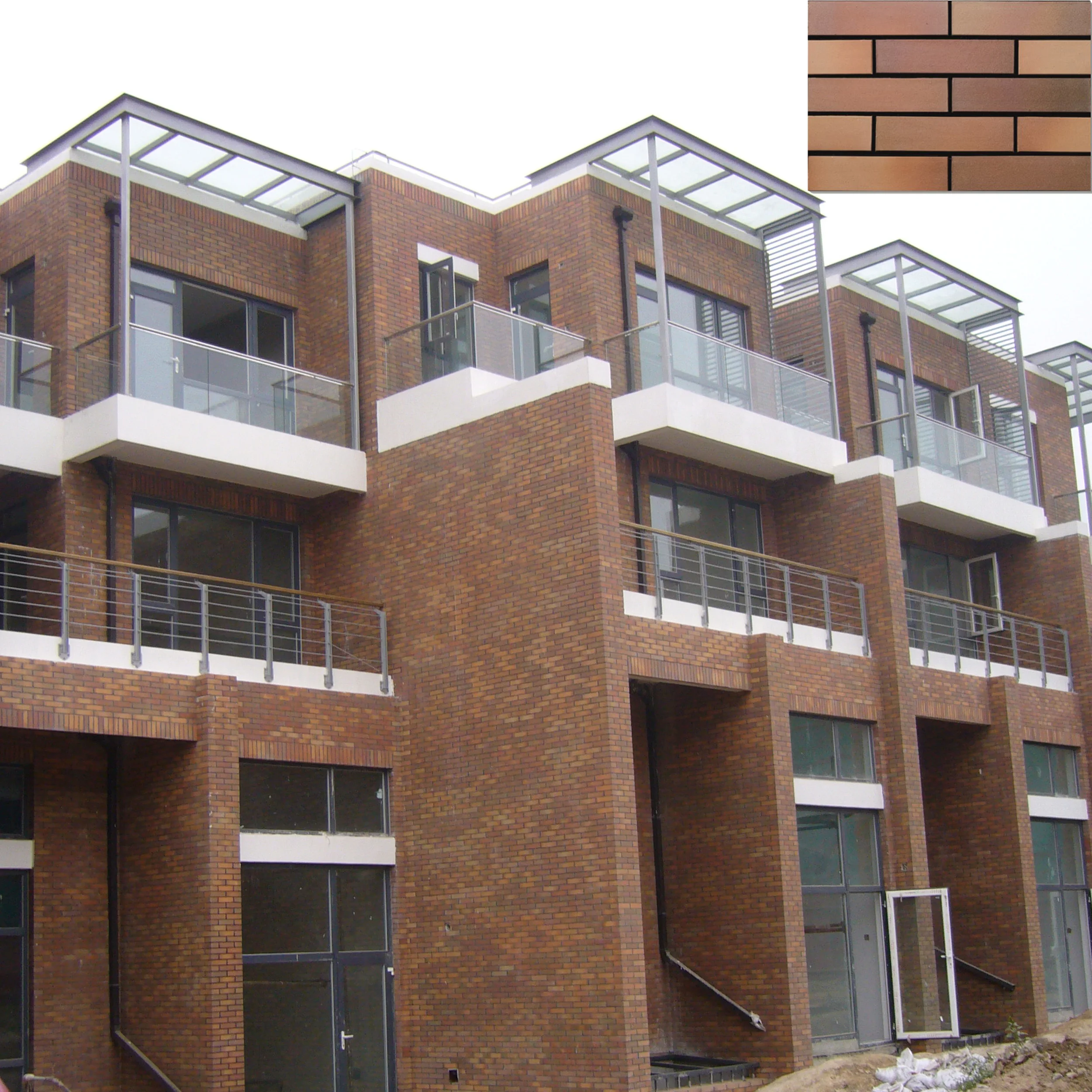 Modern Chinese Decorative Reclaimed Ceramic Wall Tiles Thin Face Bricks Cladding Slip Matte Finish Square Exterior Panels