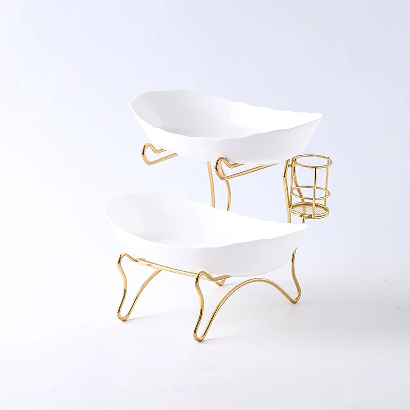 Best-selling fruit plate home living room plastic double three-layer dessert candy dried snacks nuts plate