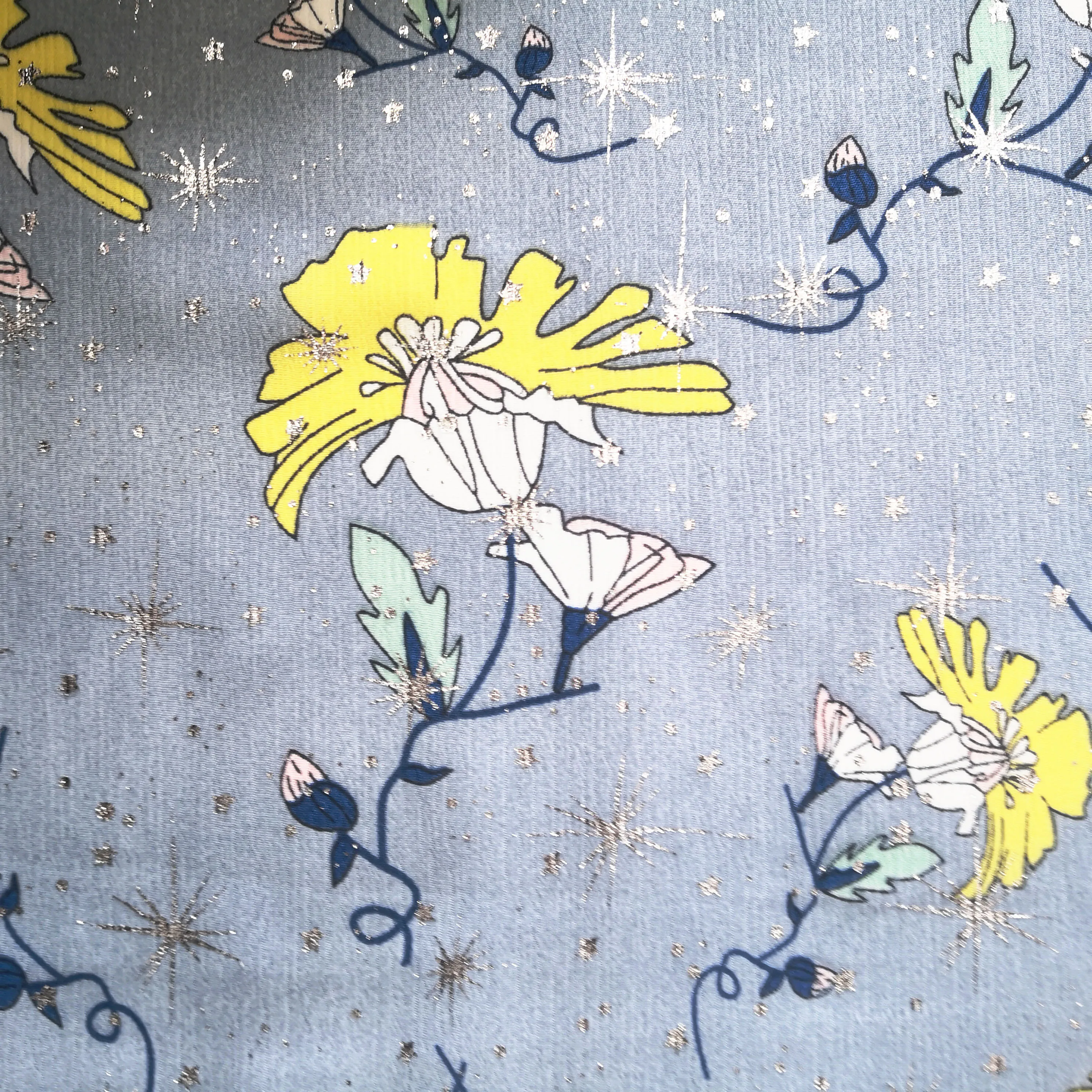 metallic silk shifon hair accessories fabric lurex silk pure rose chiffon decorative white flowers silk for wedding