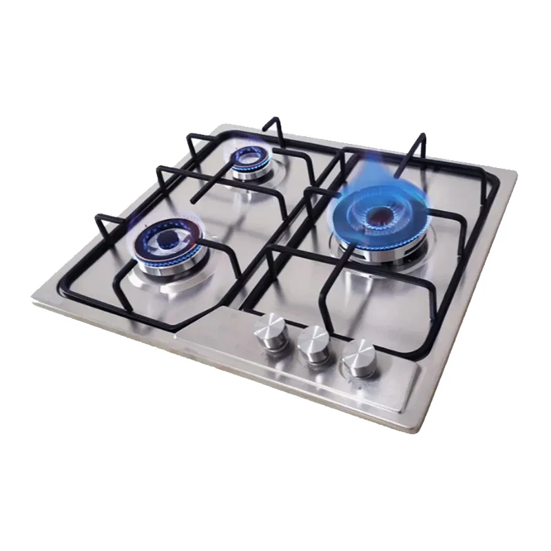 Hot Sale Household Kitchen Appliance 1750W Desktop Embedded Multifunction Stainless Steel NG LPG 3 Burner Gas Stove Burner