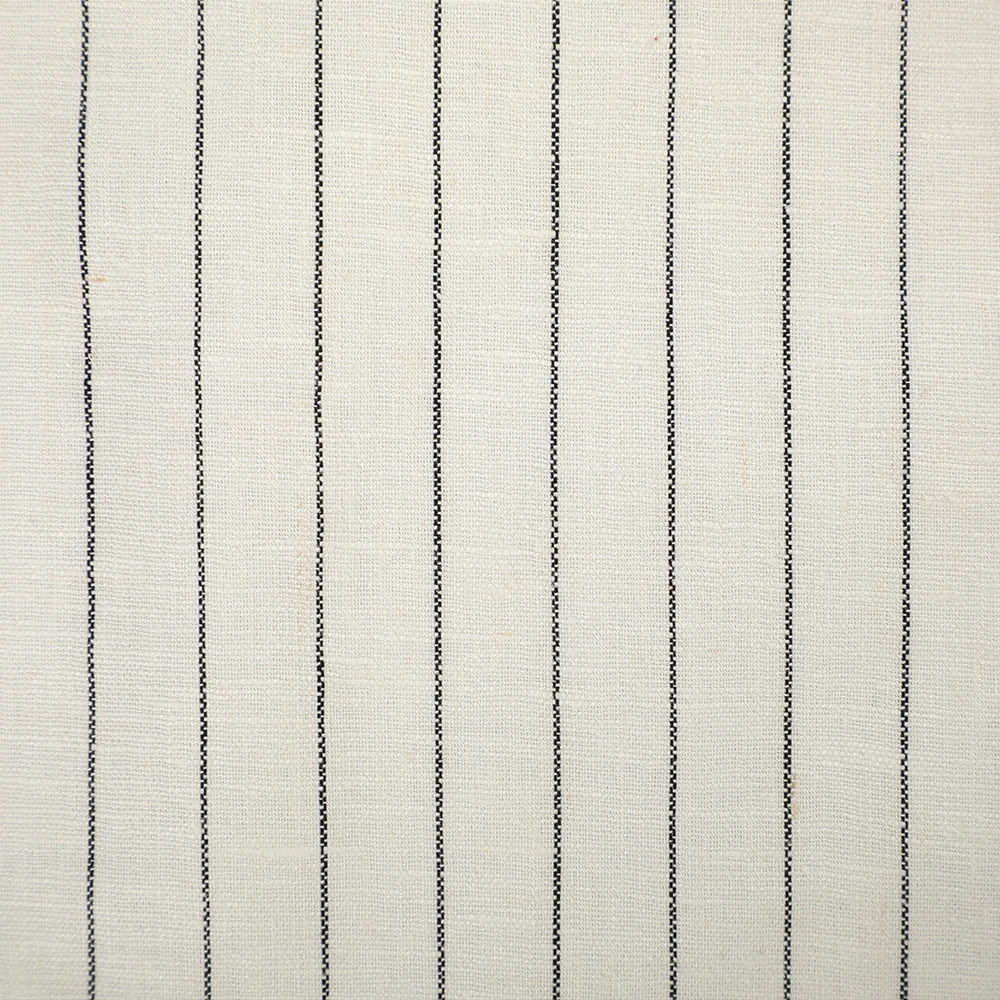 New Arrivals dress shirt cloth Yarn Dyed spandex Wholesale roll price natural colors Plaid stripe pure Linen Fabric