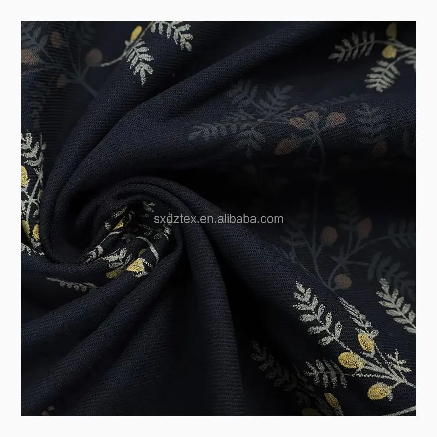 100% Cotton Double Sided Twill Printed Cinnamon Lemon Scented Floral Fabric Autumn And Winter Qipao Shirt Dress Clothing Fabric