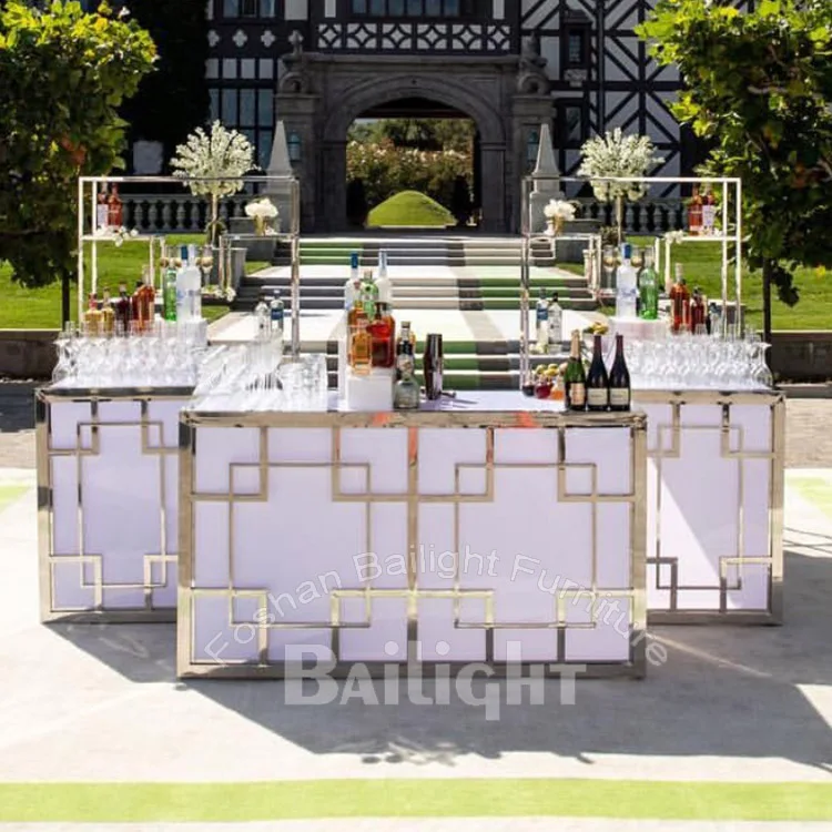 Outdoor party metal  rectangle shape bar table