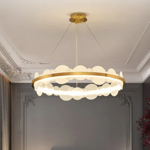 Loft Living Room LED Chandelier Nordic Postmodern Acrylic Cover Restaurant Bar Bedroom Office Creative  pendant light bedroom