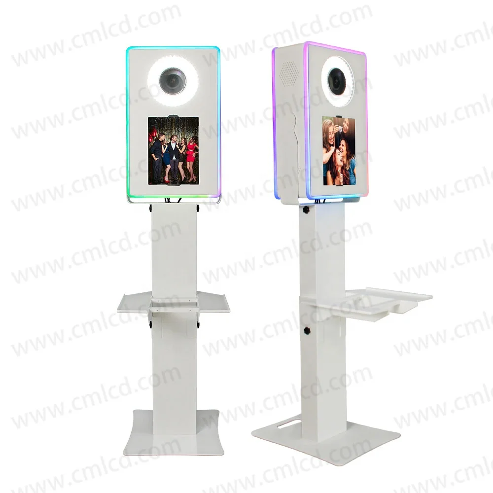 Wedding Celebration Party LED RGB EDGE Light Social Media Dslr iPad Photobooth Support Camera and Printer Photo Booth Machine