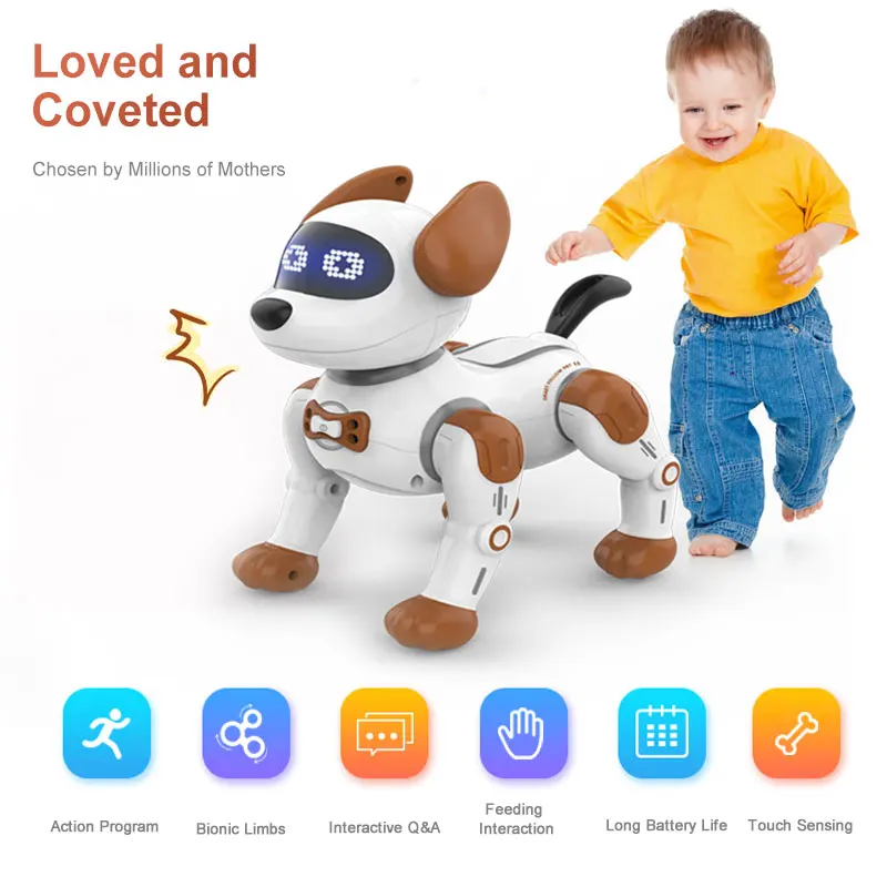 JJRC R19 Tiktok Hot Selling Intelligent Sensing Interactive Puppy RC Robot Voice Command Robotic Handstand Dancing Dog Robot
