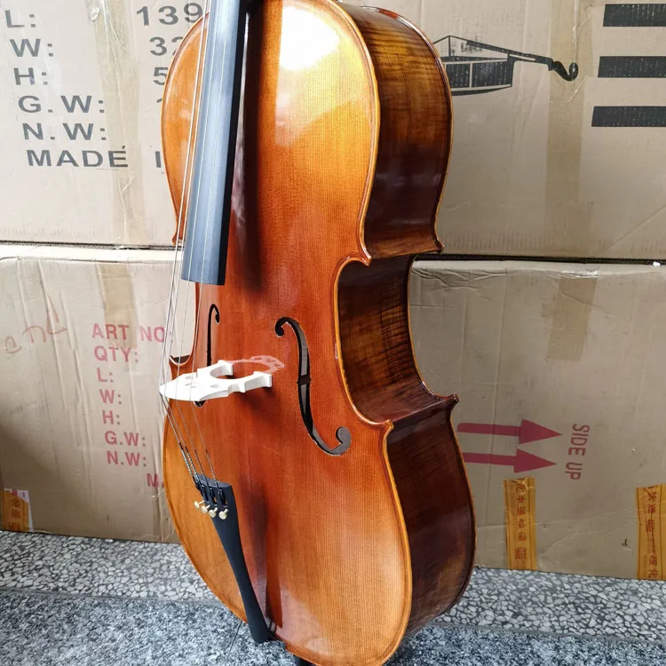 Factory price professional natural flamed handmade cello with best quality