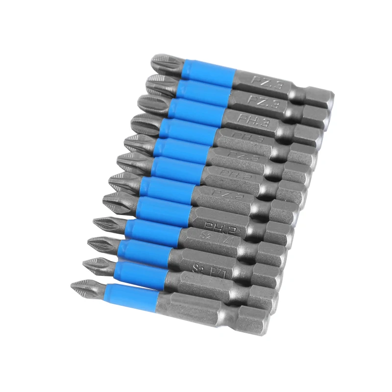 12 Piece Set of Non-slip Batch Head Screwdriver Bit S2 steel electric Batch cross head ph1 ph2 ph3 PZ1 PZ2PZ3