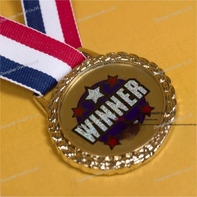 Wholesales Free Design Custom 3D Metal Zinc Alloy Glod Bjj Wrestling Boxing Sports Ribbon Medals