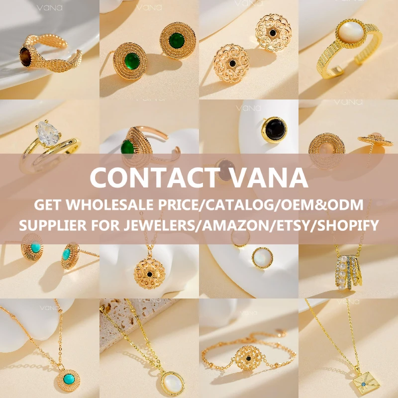 VANA Floral Vintage Style Lace Gold Plate 925 Sterling Silver Black Agate 14K Gold Plated Fine Jewellery Women Jewelry Bracelet