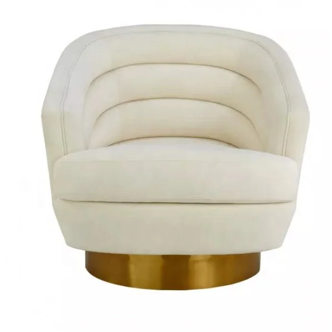 Modern Nordic Luxury Design Hotel Living Room Swivel Accent Chair Velvet Boucle Fabric Armchair Single Sofa Chair