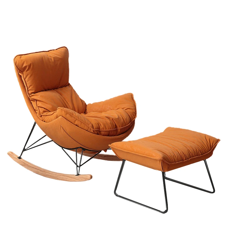 Sedia a Dondolo Chaise a Bascule Leathaire Fabric Rocking Living Room Sofa Chair