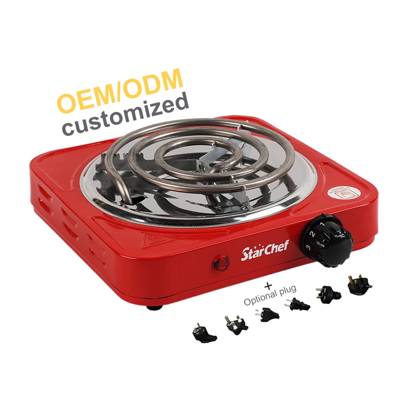 Professional Metal Housing Tabletop Portable 1000W Electric Burner Stove With Heating Coil