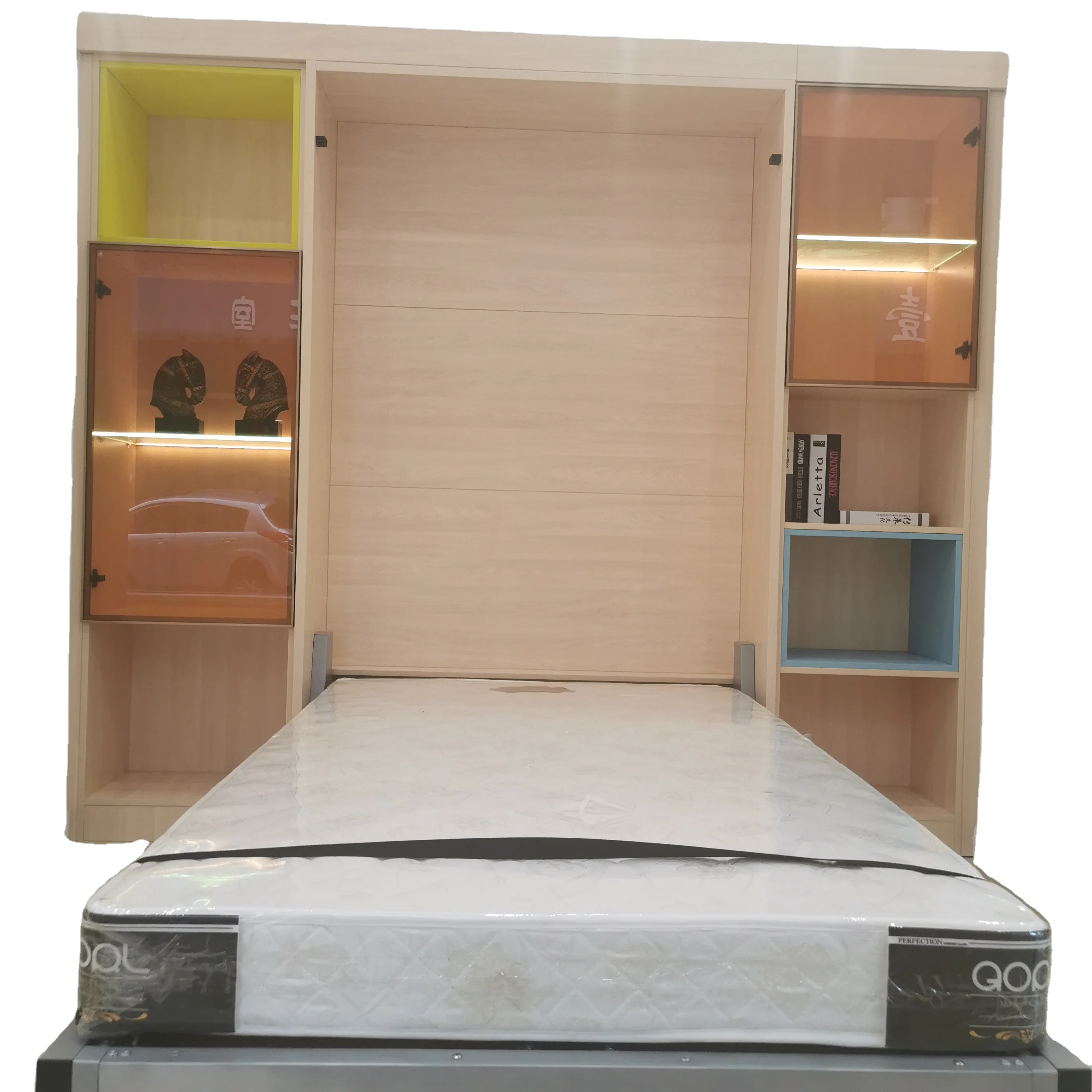 Revolved murphy bed lift mechanism horizontal hardware