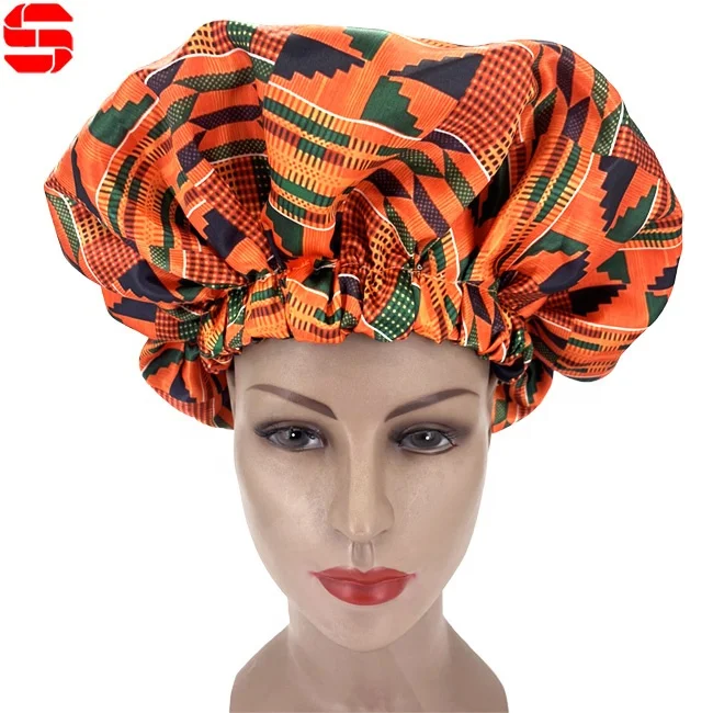 Hot Selling Women Satin Bonnets Double Layer Sleeping Caps Wholesale Satin Lined Long Hair Designer Bonnet with custom logos