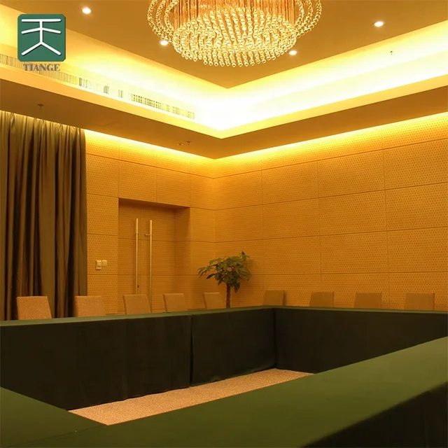 TianGe Soundproofing Wall Boards Office Sound Absorbing Wood Bass Traps mdf mgo Ceiling Acoustics Panels for Stadium