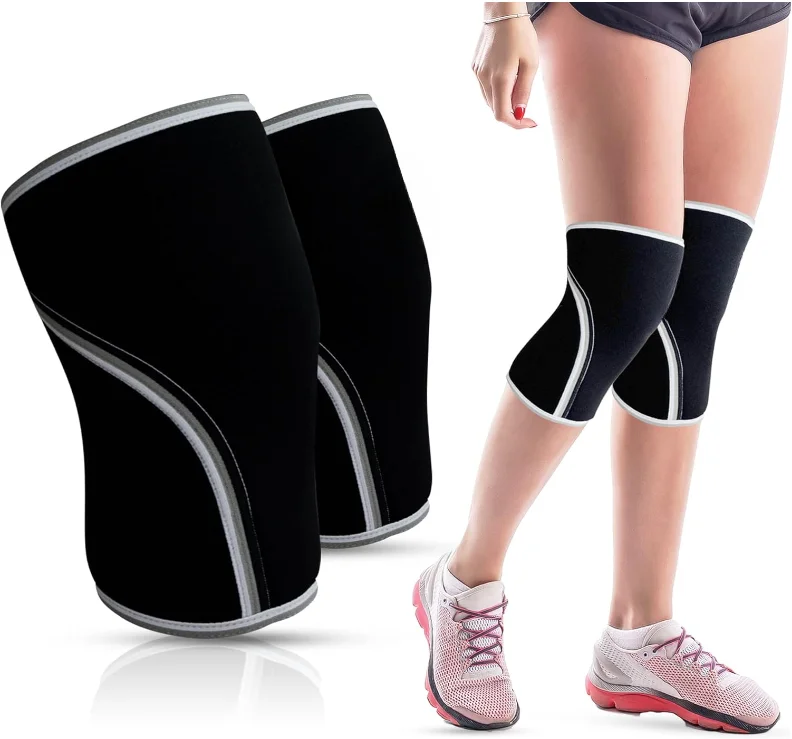 Factory Wholesale Rodilleras Weightlifting Weight Lifting 7mm Neoprene Elastic Strong Compression Knee Sleeves Powerlifting