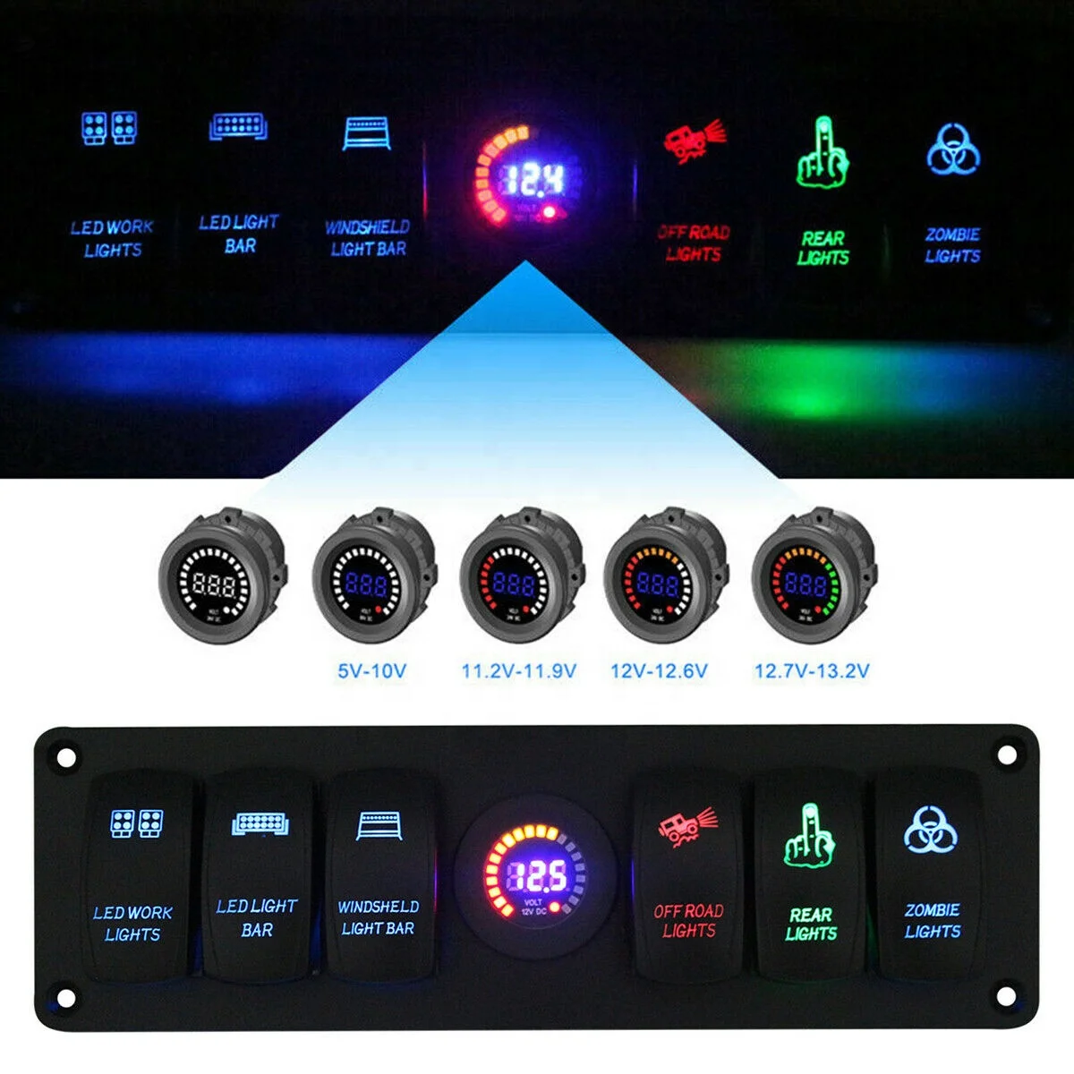  12v автомобильный клавишный выключатель LED ВКЛ/ВЫКЛ пуш-ап управления для лодок