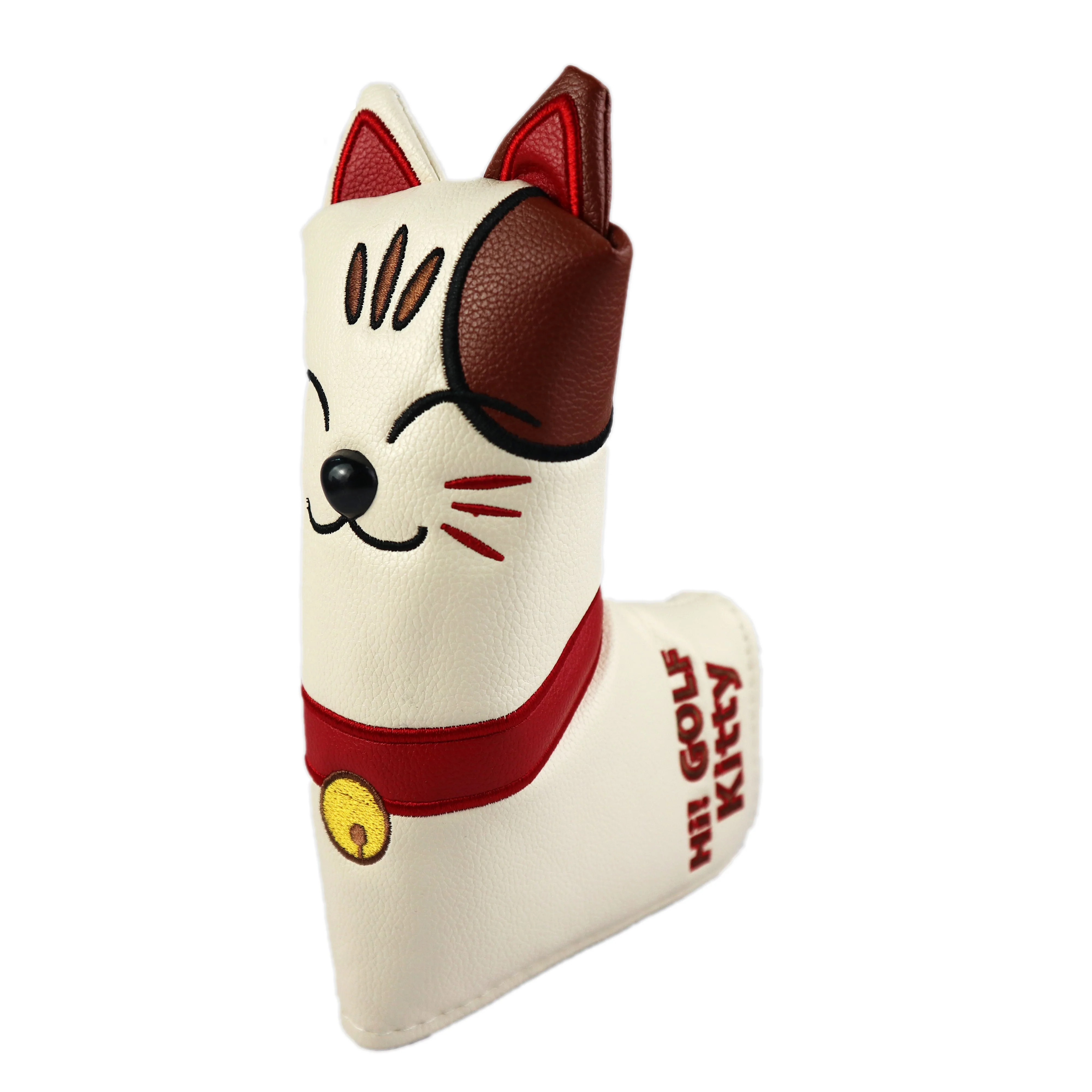 Golf club headcovers putter club blade Luck cat PCB headcover putter cover PU waterproof printed character magnetic head cover