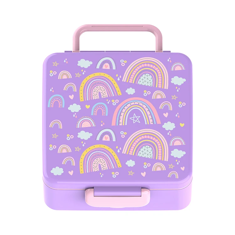 clamshell design premium leakproof 6 dividers lunch box with thermos bottle for kids easy clean bpa free lunch containers