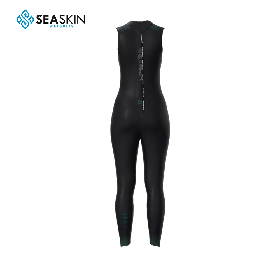 Seaskin 2mm Trisuit Sleeveless Smooth Skin Triathlon Wetsuits For Cycling Swimming