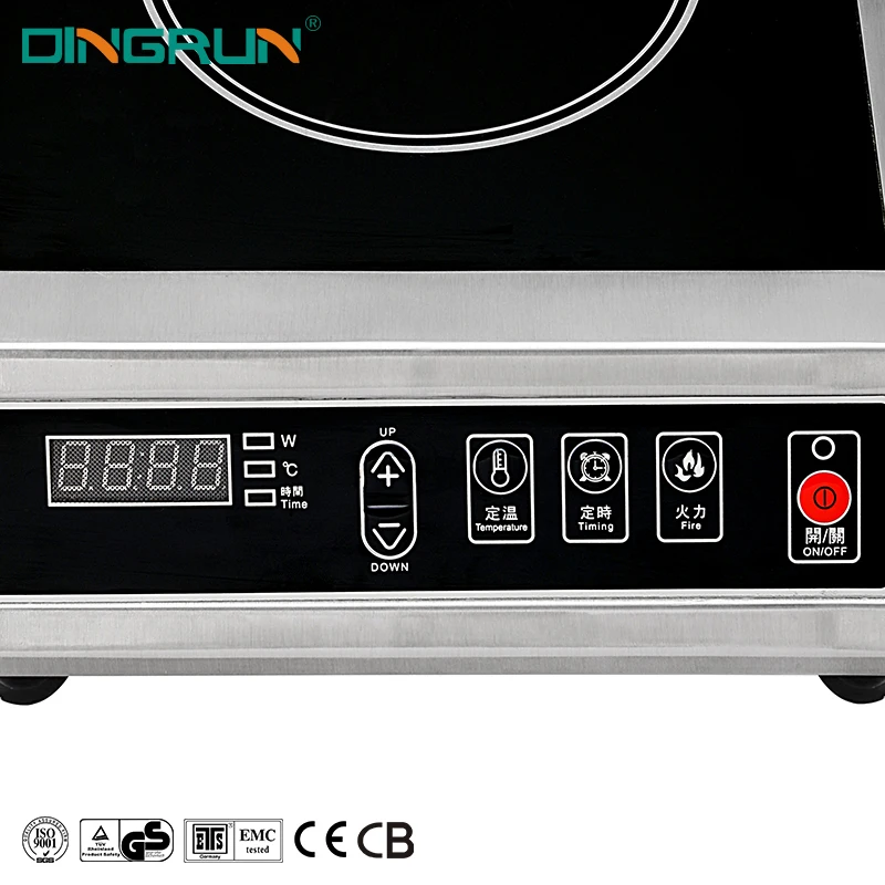 High Power 3500W Restaurant Commercial Induction Hob Stainless Steel Waterproof Key Control Induction Cooker