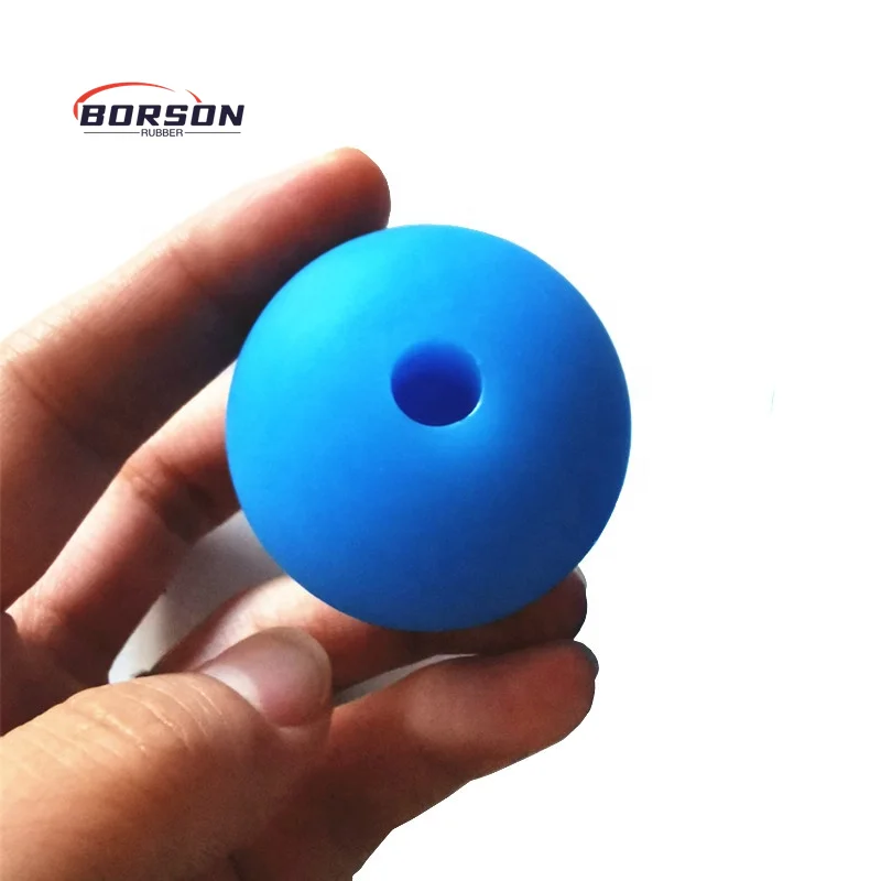 Factory 35mm 40mm Natural rubber balls with hole Custom Silicone Beater Drum mallets ball Rubber bouncing Balls