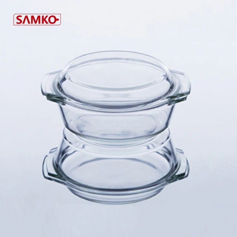 940ml Heat Resistant Glass Round Salad Bowl With Glass Lid For Family Use