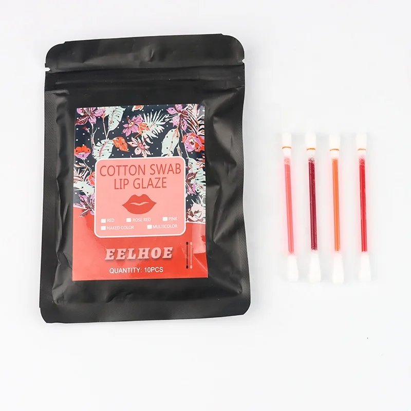Long Lasting Waterproof Disposable Portable Lip Tint Cigarette Cotton Swab Lip Glaze, Waterproof Non-Stick Tattoo Lipstick
