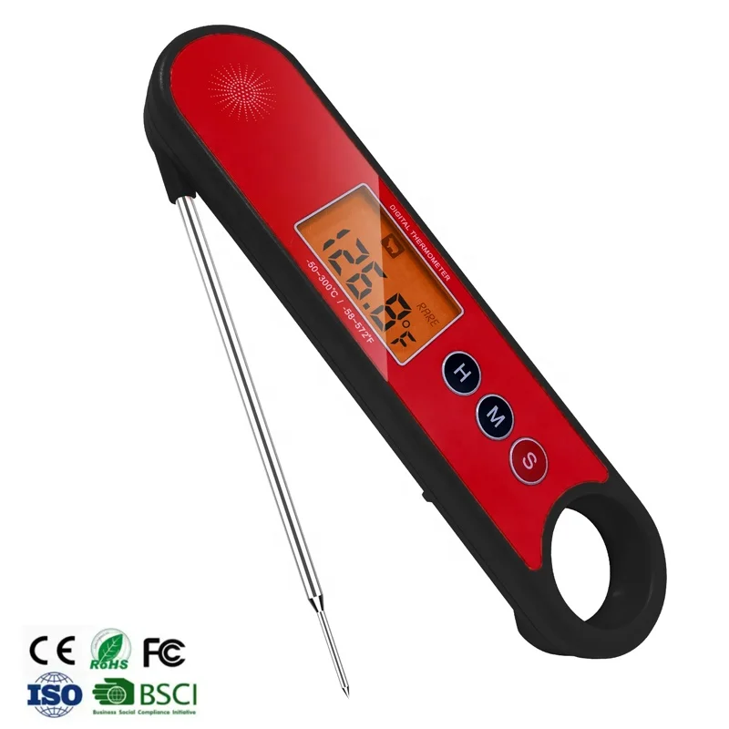 Factory Wholes Foldable Backlight Magnet Bottle Open Waterproof Digital Meat Thermometer