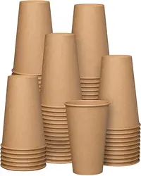 100% Plastic Free Coating 8oz 12oz 16oz Disposable Single Double Wall Paper Cup Paper Coffee Carton Cup