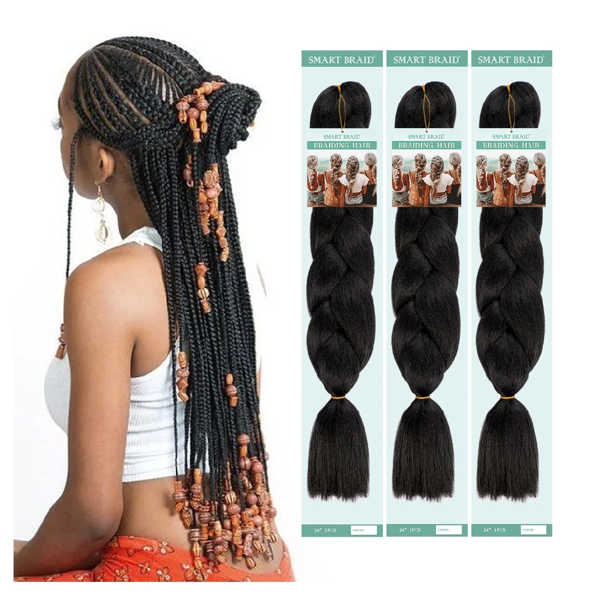 
2021 Wholesale Braiding Hair 100 Color Available 100g 24inch for Crotchet Jumbo Hair Braid Synthetic Hair Extension Jumbo Braid 