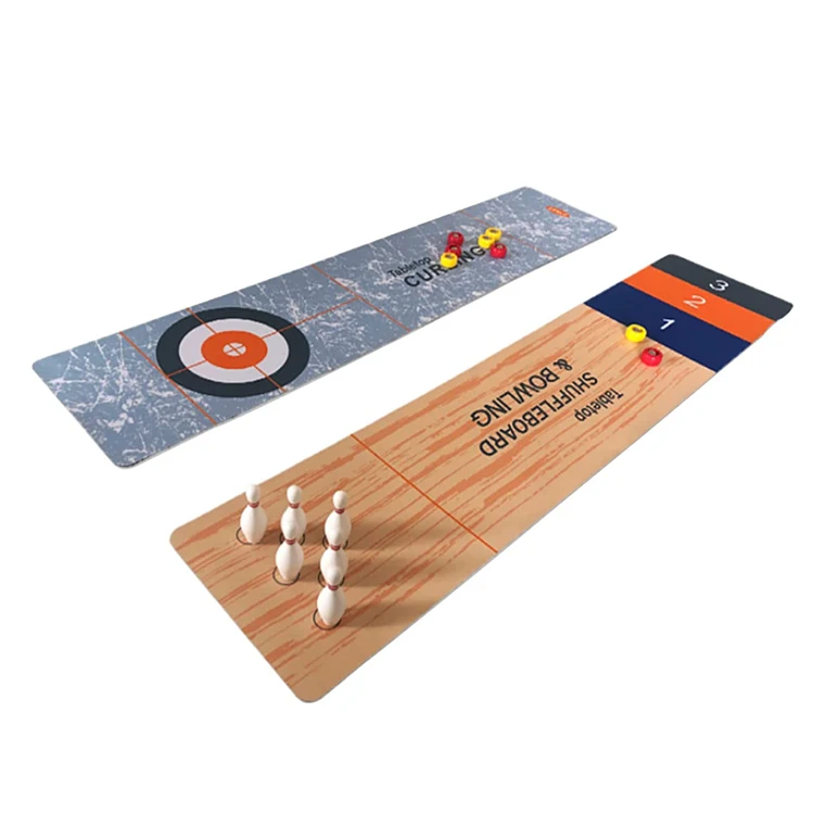 Creative Desktop Shuffleboard Game Indoor Roll-Up Sheffle Board Game Set For Family